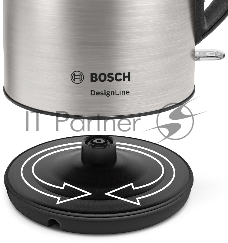 Чайник электрический Bosch TWK3P420 1.7л. 2400Вт черный (корпус: нержавеющая сталь)