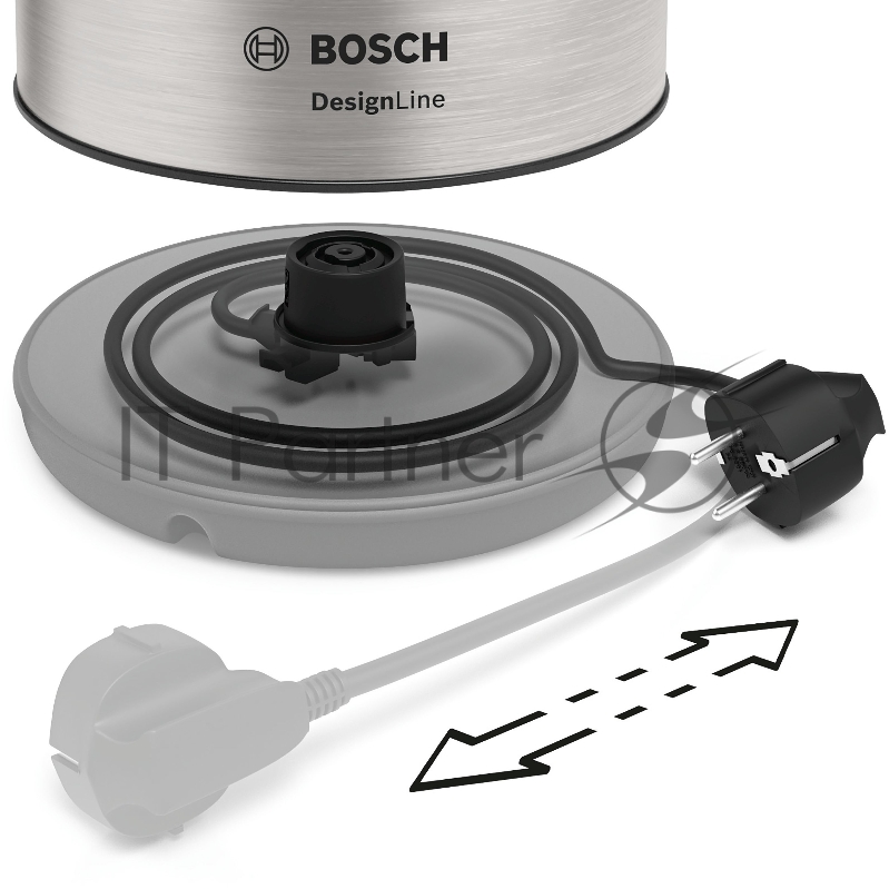 Чайник электрический Bosch TWK3P420 1.7л. 2400Вт черный (корпус: нержавеющая сталь)