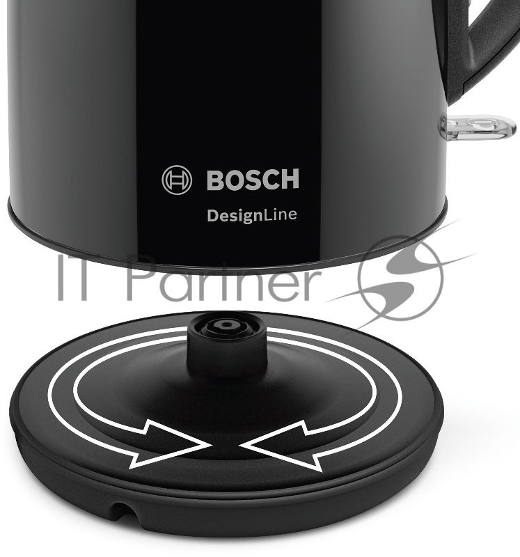 Чайник электрический Bosch TWK3P423 1.7л. 2400Вт черный (корпус: нержавеющая сталь)
