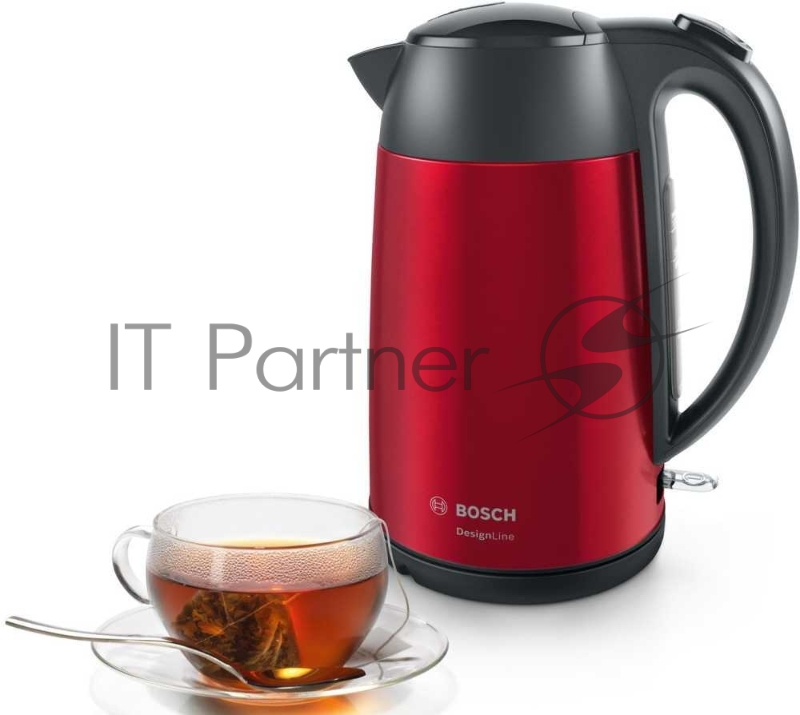 Чайник электрический Bosch TWK3P424 1.7л. 2400Вт красный (корпус: нержавеющая сталь)