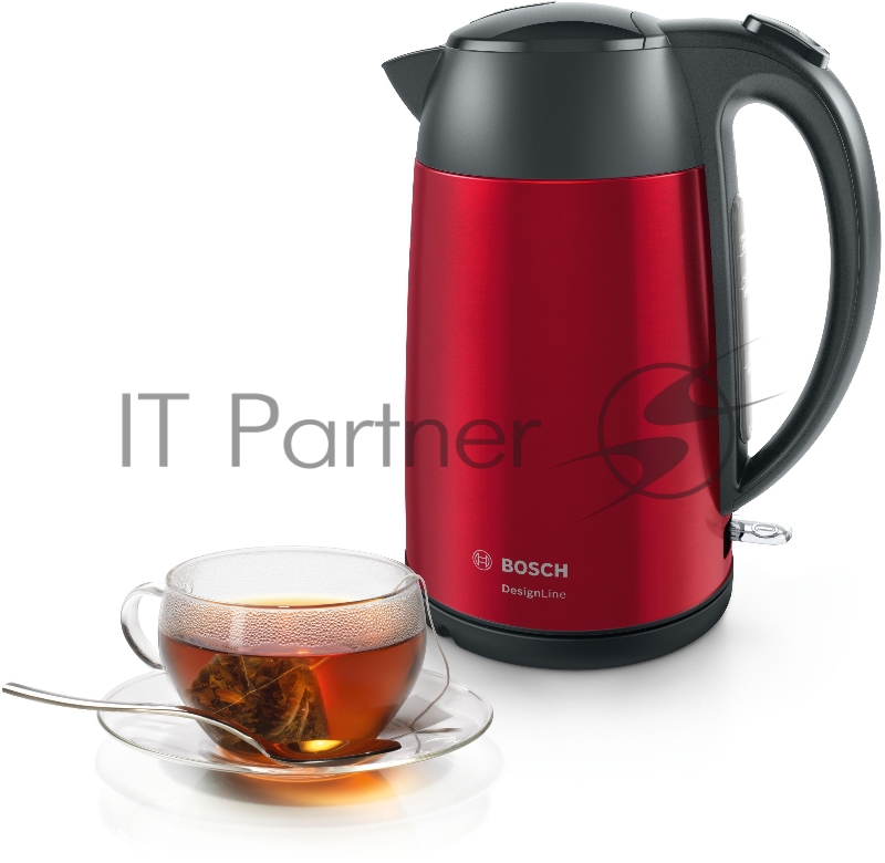 Чайник электрический Bosch TWK3P424 1.7л. 2400Вт красный (корпус: нержавеющая сталь)