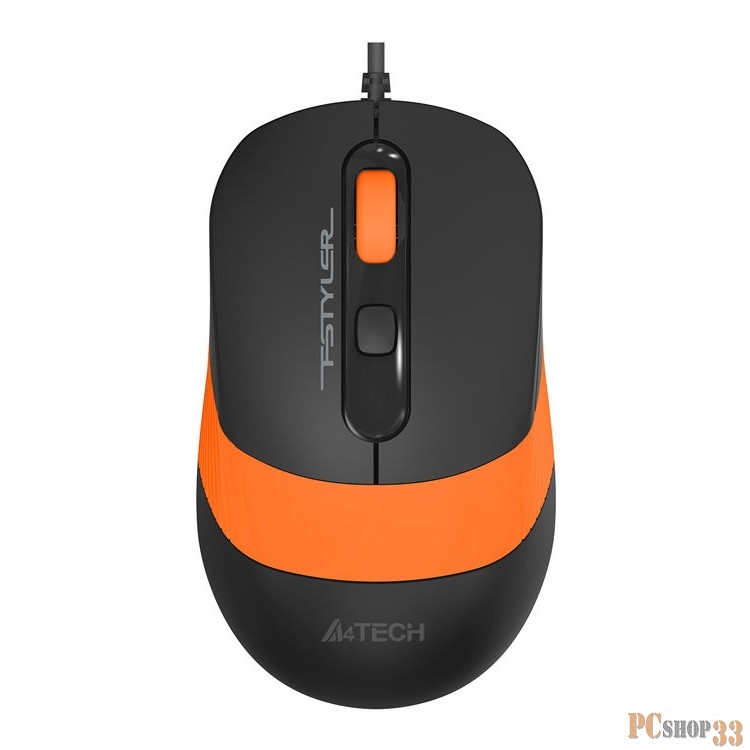 Мышь A4 Fstyler FM10 черный/оранжевый оптическая (1600dpi) USB (4but)
