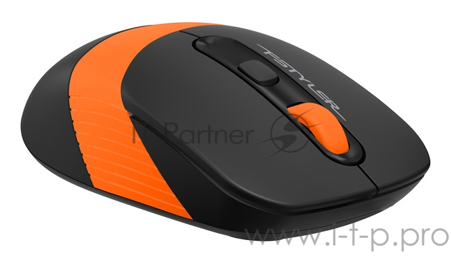 Мышь A4 Fstyler FG10S черный/оранжевый оптическая (2000dpi) silent беспроводная USB (4but)