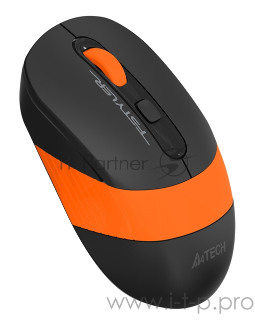 Мышь A4 Fstyler FG10S черный/оранжевый оптическая (2000dpi) silent беспроводная USB (4but)