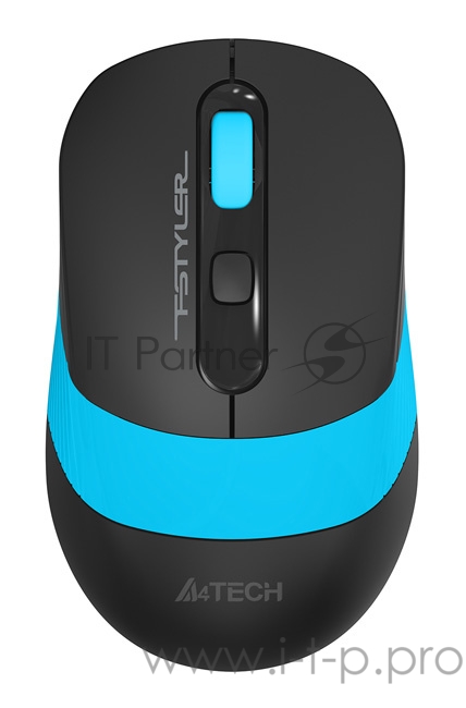 Мышь A4 Fstyler FG10S черный/синий оптическая (2000dpi) silent беспроводная USB (4but)
