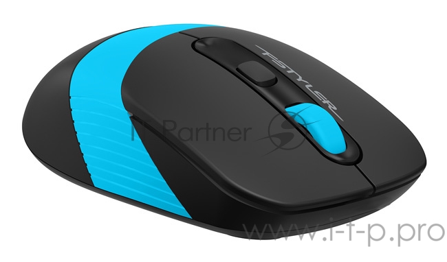 Мышь A4 Fstyler FG10S черный/синий оптическая (2000dpi) silent беспроводная USB (4but)