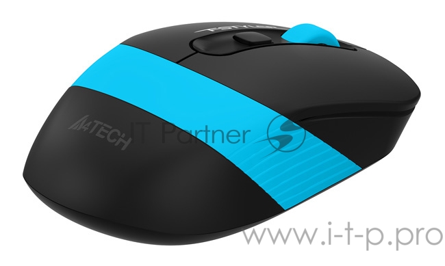 Мышь A4 Fstyler FG10S черный/синий оптическая (2000dpi) silent беспроводная USB (4but)