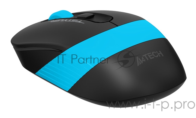 Мышь A4 Fstyler FG10S черный/синий оптическая (2000dpi) silent беспроводная USB (4but)