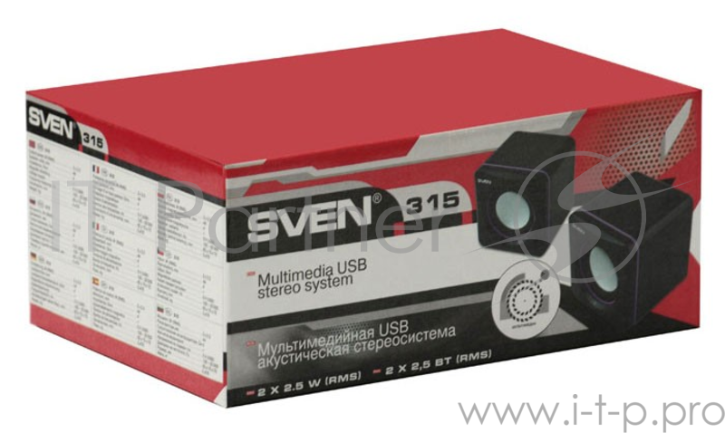 Колонки Sven 315 2.0 черный 5Вт