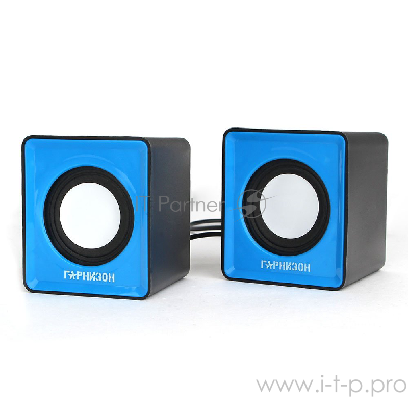 Акустическая система 2.0 Гарнизон GSP-100, синий/черный, 2 Вт, материал- пластик, USB - питание