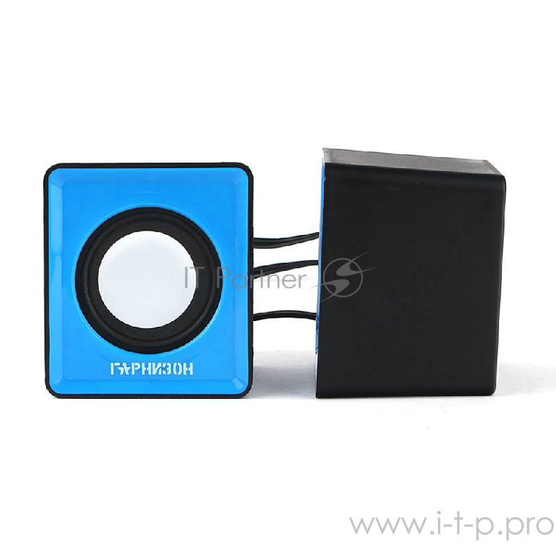 Акустическая система 2.0 Гарнизон GSP-100, синий/черный, 2 Вт, материал- пластик, USB - питание