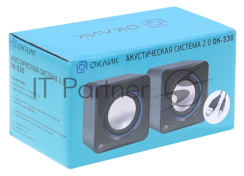 Колонки Oklick OK-330 2.0 черный 6Вт