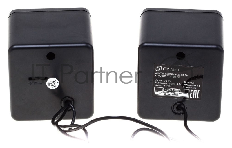 Колонки Oklick OK-330 2.0 черный 6Вт
