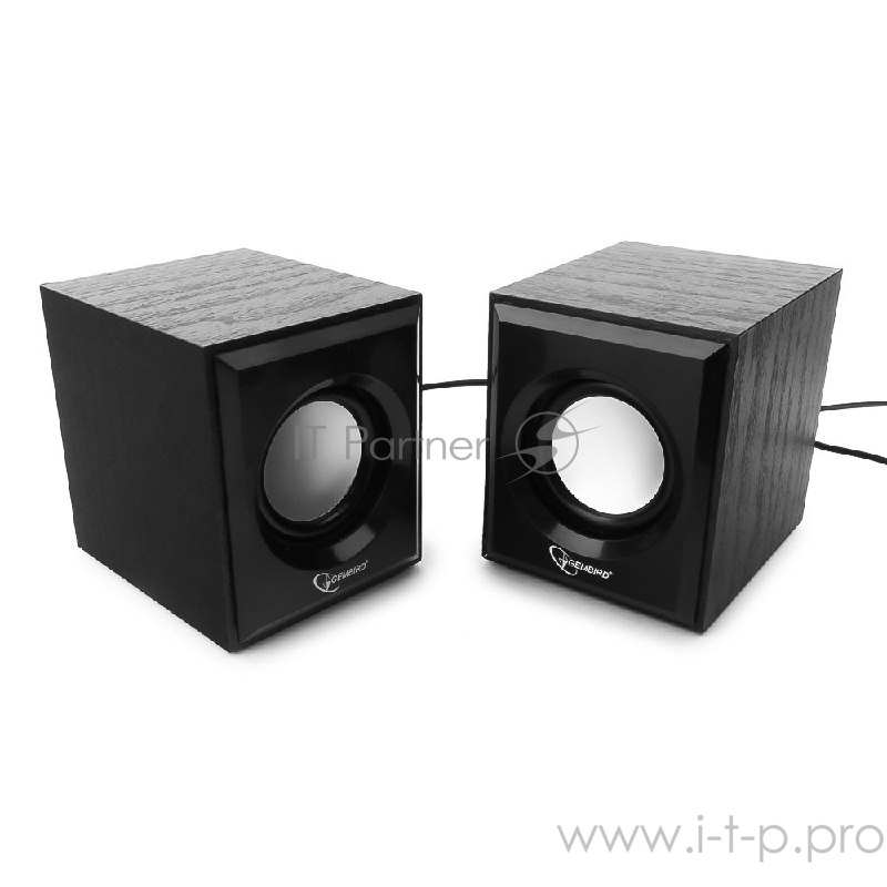 Акустич. система 2.0 Gembird SPK-205, МДФ, черный, 6 Вт, регулятор громкости, USB-питание