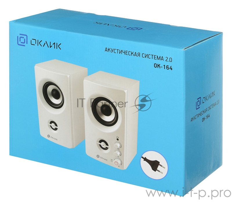 Колонки Oklick OK-164 2.0 белый 30Вт