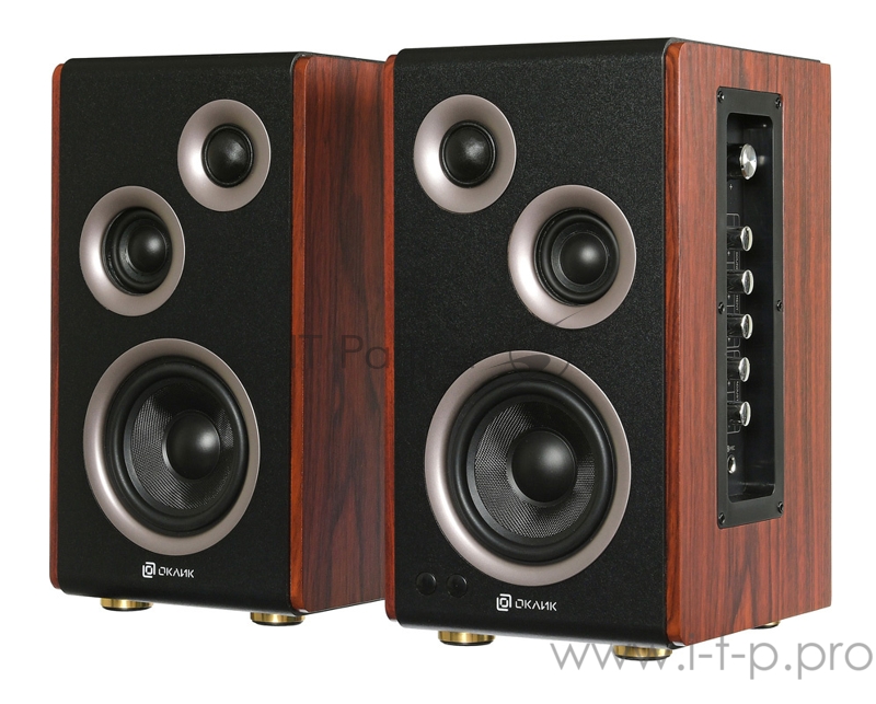 Колонки Oklick OK-117 BT 2.0 черный 80Вт беспроводные BT