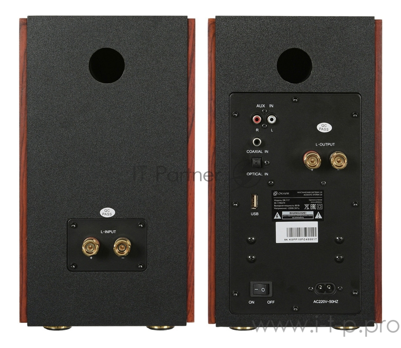 Колонки Oklick OK-117 BT 2.0 черный 80Вт беспроводные BT