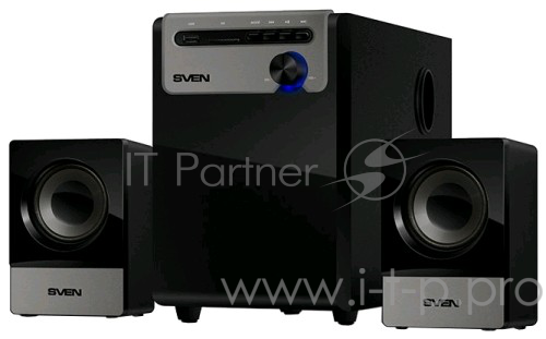 Колонки SVEN MS-110 черный {Воспроизведение музыки с USB flash и SD card памяти}