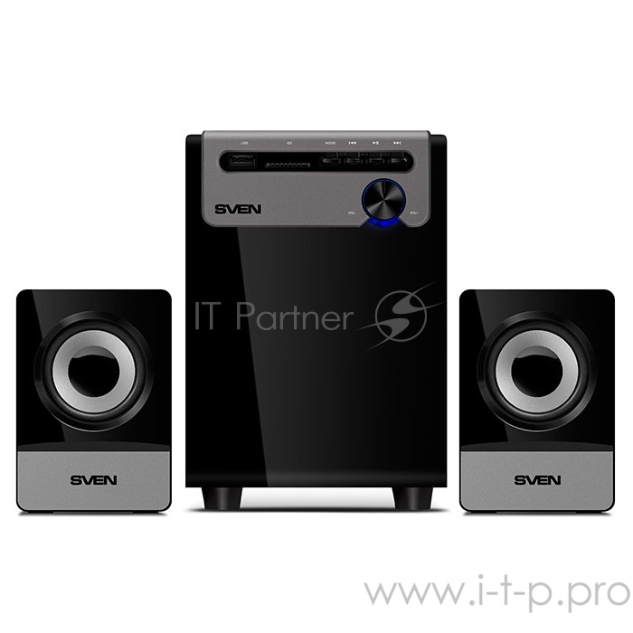Колонки SVEN MS-110 черный {Воспроизведение музыки с USB flash и SD card памяти}