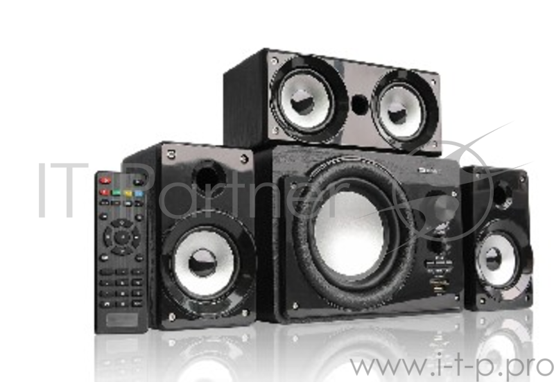 Акустическая система CROWN CMBS-390 - формат 3.1 Акустическая система 3.1 ьный формат с дополнительной центральной колонкой, тип подключения - проводное, Bluetooth, максимальная выходная мощность 15W+8W*3 (RMS), частотный диапазон 35Hz-20KHz