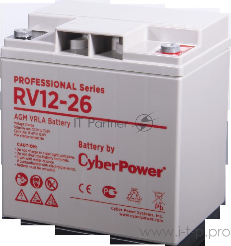 Аккумуляторная батарея PS CyberPower RV 12-26 / 12 В 26 Ач Battery CyberPower Professional series RV 12-26 / 12V 26 Ah