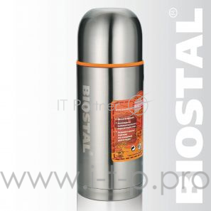 БИОСТАЛЬ Спорт NBP-1000 1л.(Термос Биосталь-Спорт с узкой горловиной и круглой крышкой, пробка без кнопки, 1,0л.)