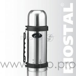Термос Биосталь NY-1000-2 с узкой горловиной и ручкой, 1,0 л.