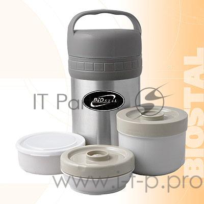Термос Биосталь NY-1000-2 с узкой горловиной и ручкой, 1,0 л.