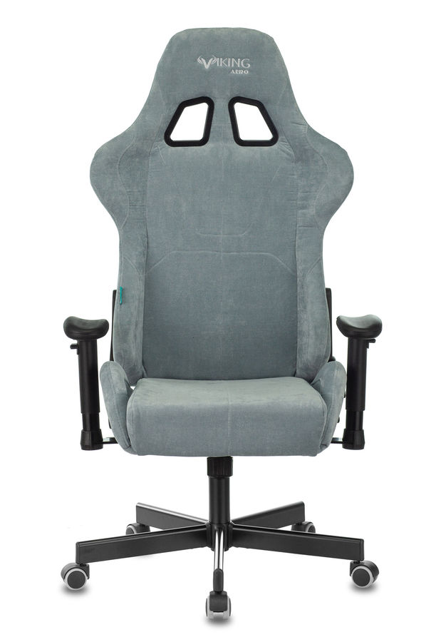 Кресло игровое Бюрократ VIKING KNIGHT LT28 FABRIC серо-голубой крестовина металл