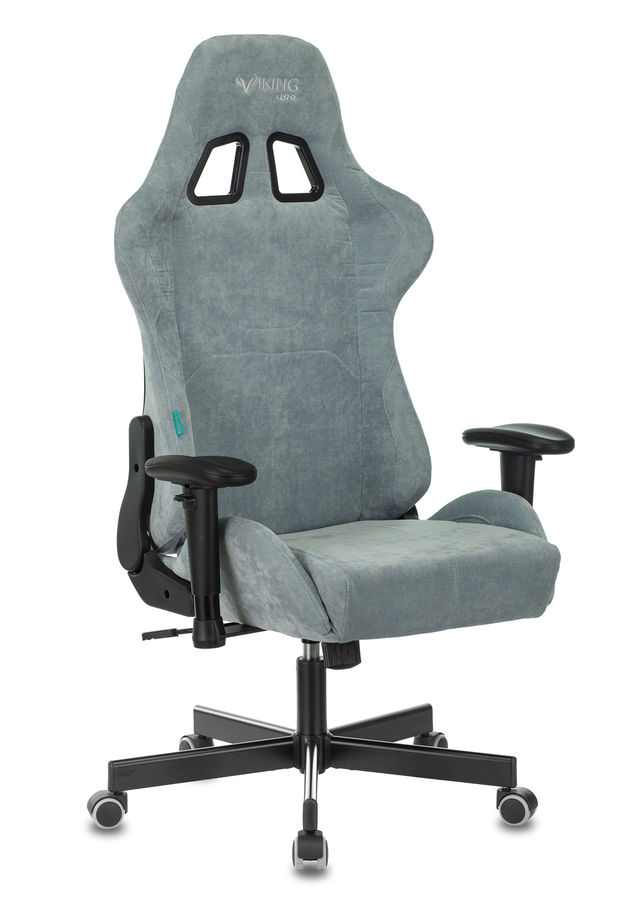 Кресло игровое Бюрократ VIKING KNIGHT LT28 FABRIC серо-голубой крестовина металл