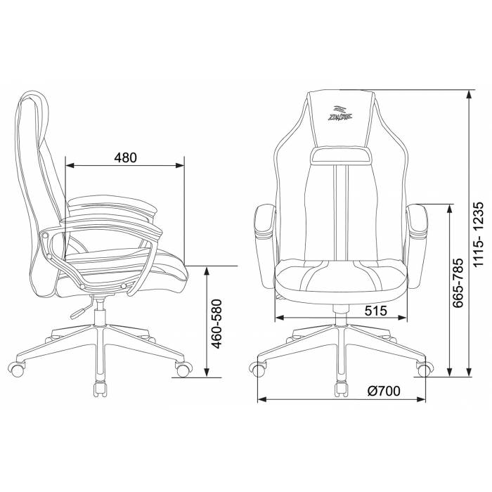 Кресло игровое Бюрократ VIKING ZOMBIE A3 B черный с карбон.вставками искусственная кожа