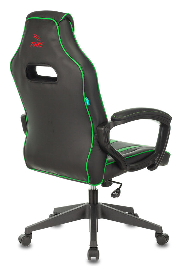 Кресло игровое Бюрократ VIKING ZOMBIE A3 GN черный/зеленый искусственная кожа