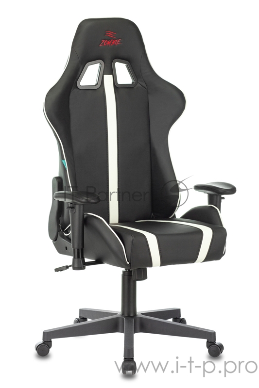 Кресло игровое Бюрократ VIKING ZOMBIE A4 WH черный/белый искусственная кожа