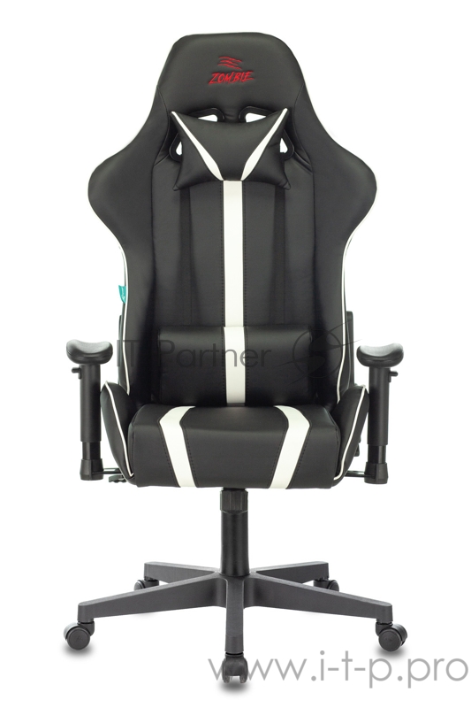 Кресло игровое Бюрократ VIKING ZOMBIE A4 WH черный/белый искусственная кожа