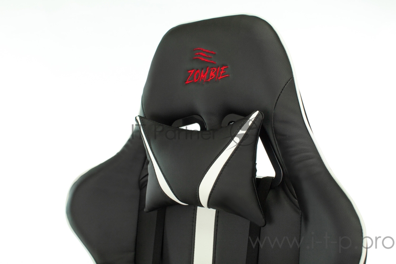 Кресло игровое Бюрократ VIKING ZOMBIE A4 WH черный/белый искусственная кожа