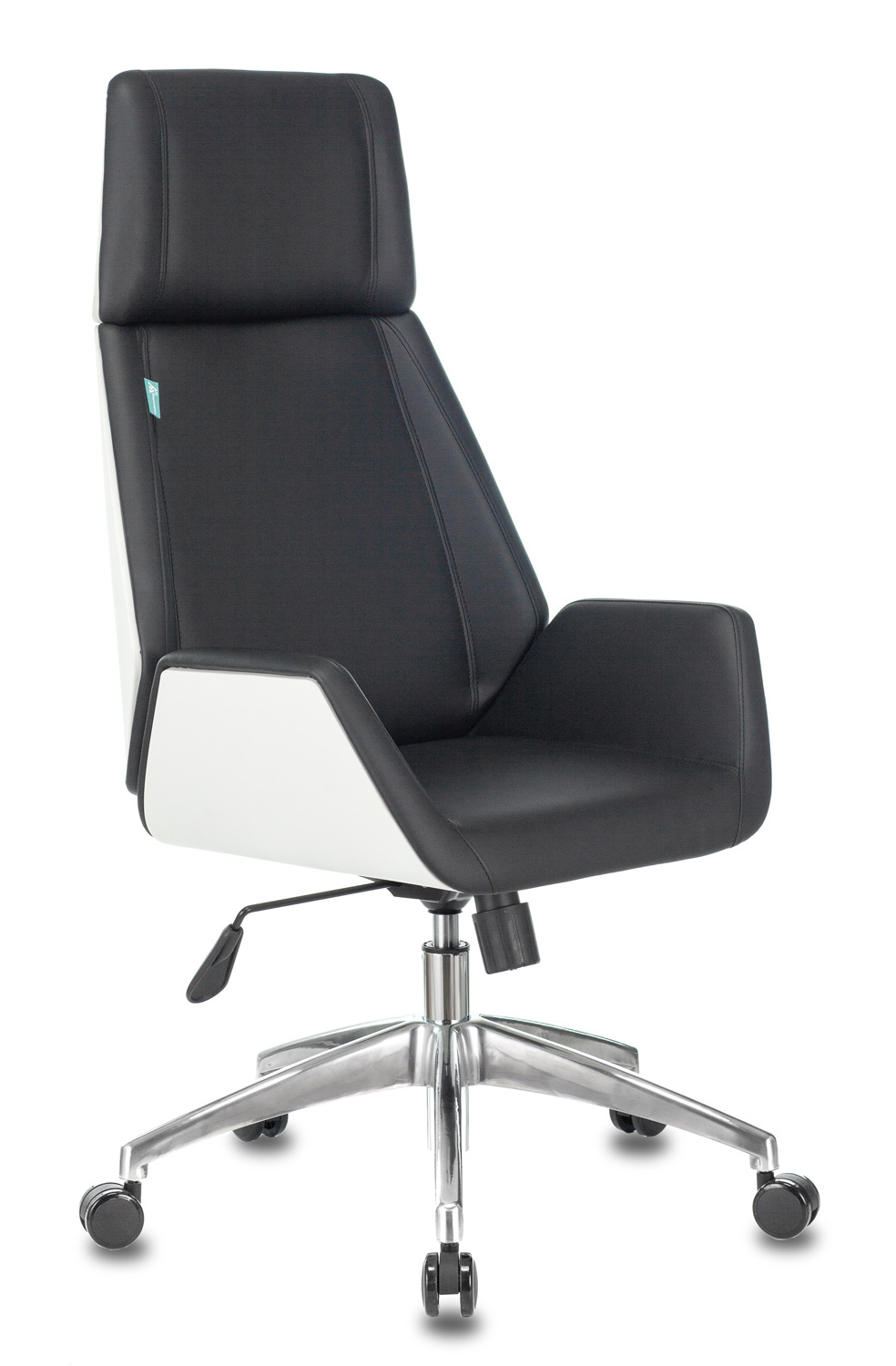 Кресло руководителя Бюрократ _OPTIMUM/WH/BLACK черный искусственная кожа крестовина алюминий (пластик белый)