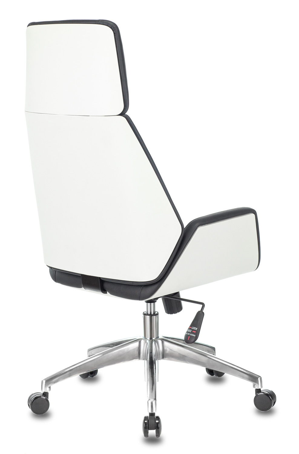Кресло руководителя Бюрократ _OPTIMUM/WH/BLACK черный искусственная кожа крестовина алюминий (пластик белый)