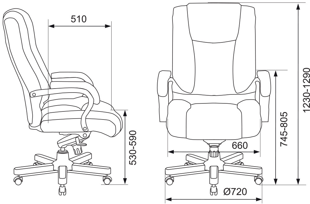 Кресло руководителя Бюрократ T-9925WALNUT/BLACK черный кожа крестовина дерево