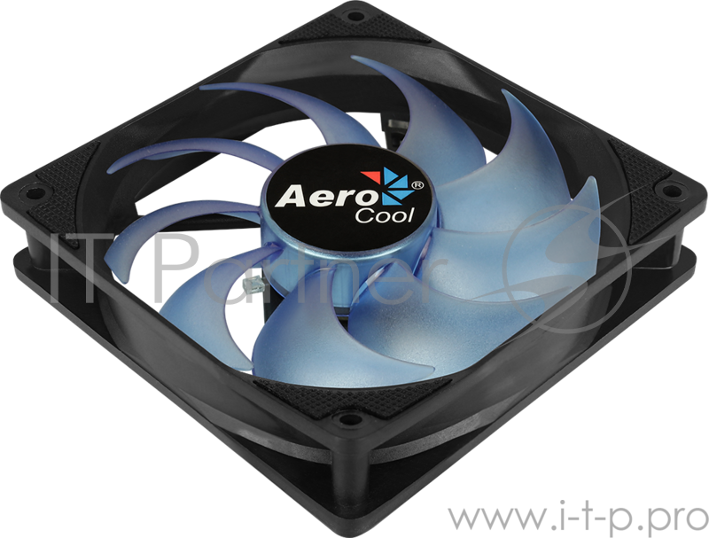 Вентилятор Aerocool Motion 12 Plus Blue , 120x120x25мм, синяя подсветка, 1200 об/мин, Molex 4-pin + 3-pin, 29.8 CFM, 22.1 дБА, съемная крыльчатка, гид