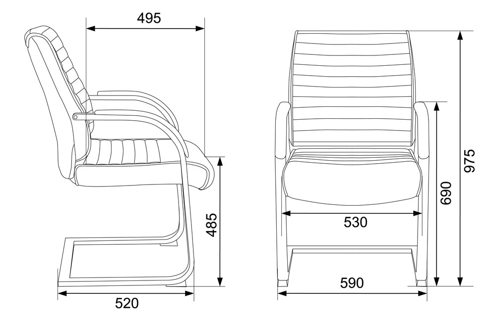 Кресло Бюрократ T-8010N-LOW-V/IVORY на полозьях слоновая кость OR-10 искусственная кожа