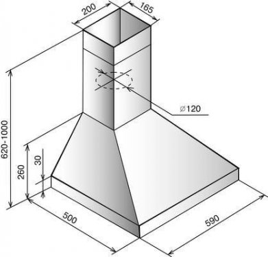 Вытяжка каминная Эликор Вента 60П-430-П3Л антрацит/рейлинг бронза