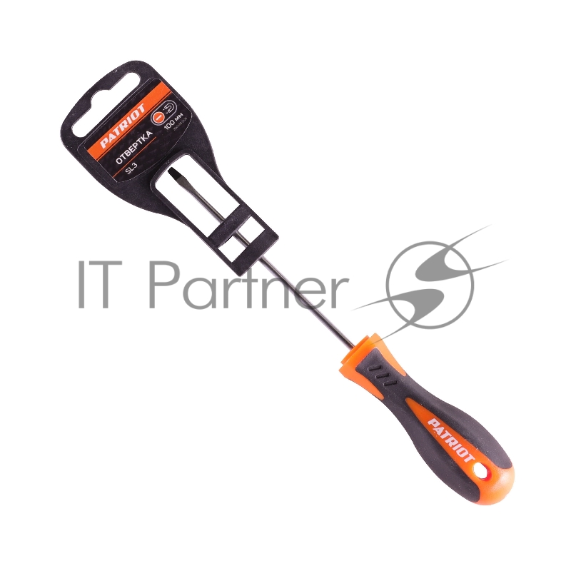 Отвертка Patriot SL3x100, CR-V,магнитная, 2-х компонентная рукоятка