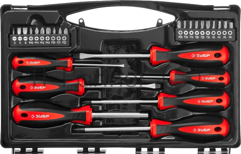Набор отверточный Зубр 25027 27 предметов (жесткий кейс)
