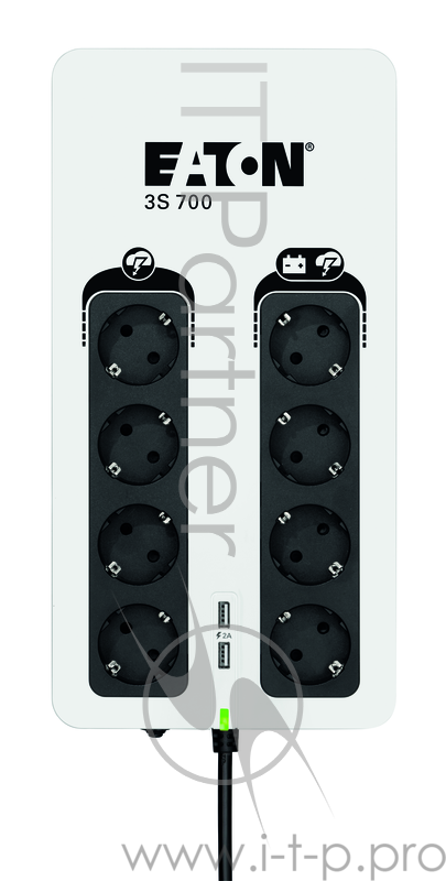 Источник бесперебойного питания Eaton 3S 700 DIN 420Вт 700ВА белый/черный