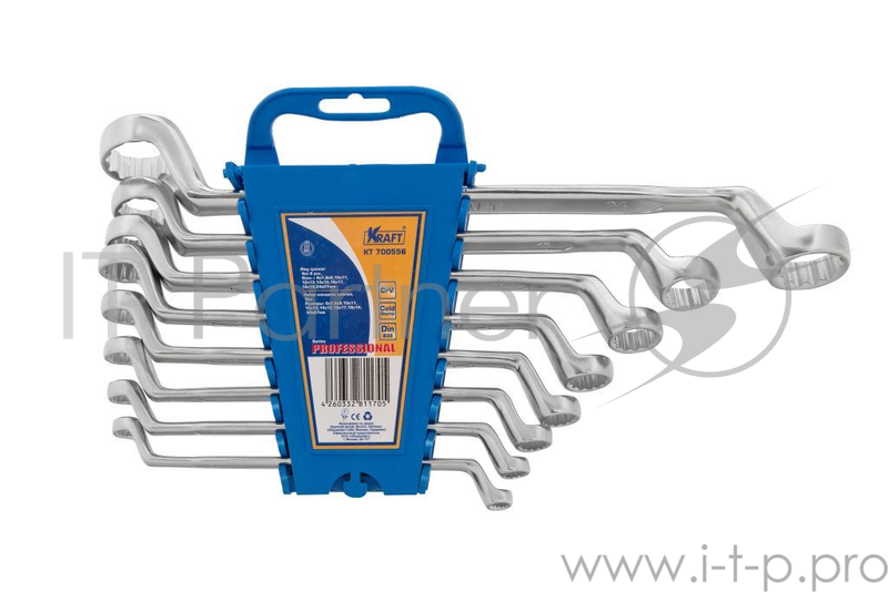Набор накидных ключей KRAFT КТ 700556 (6 - 27 мм) 8 шт. хром-ванадиевая сталь (Cr-V)