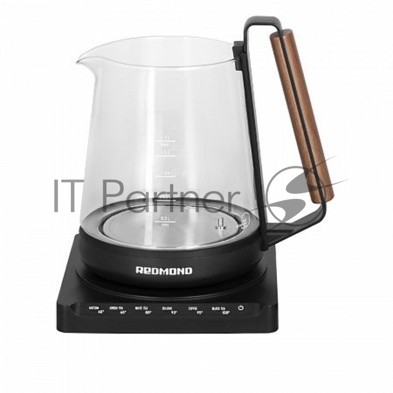 Чайник электрический Redmond RK-G1308D 1.7л. 1500Вт черный (корпус: стекло)