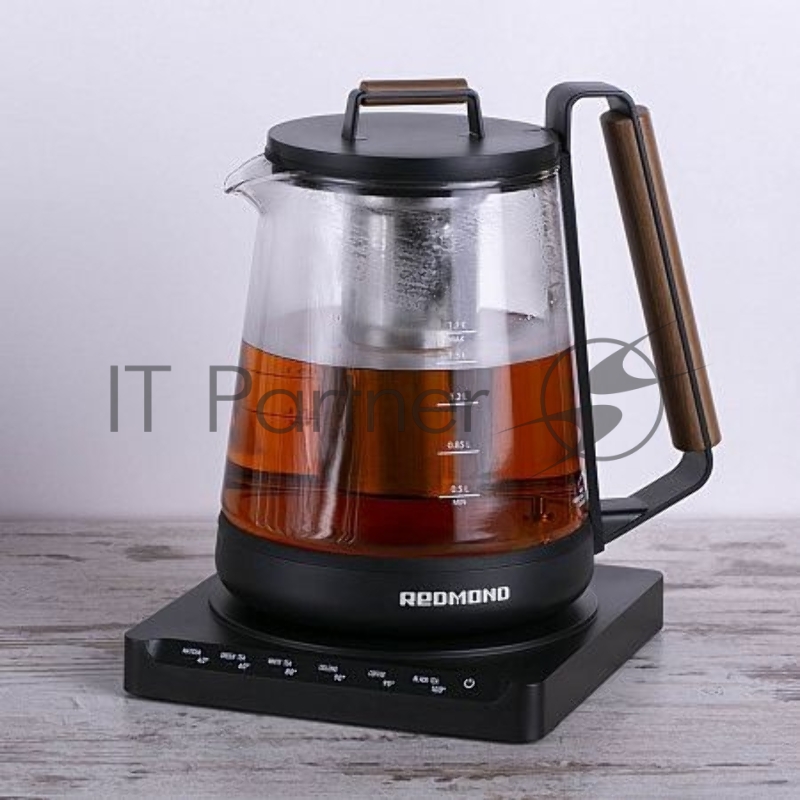 Чайник электрический Redmond RK-G1308D 1.7л. 1500Вт черный (корпус: стекло)
