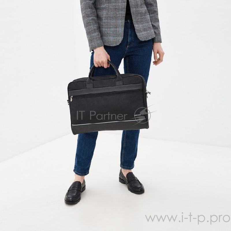 Сумка для ноутбука CROSS CASE CC17-014 чёрная (17.3, нейлон, искусственная кожа)