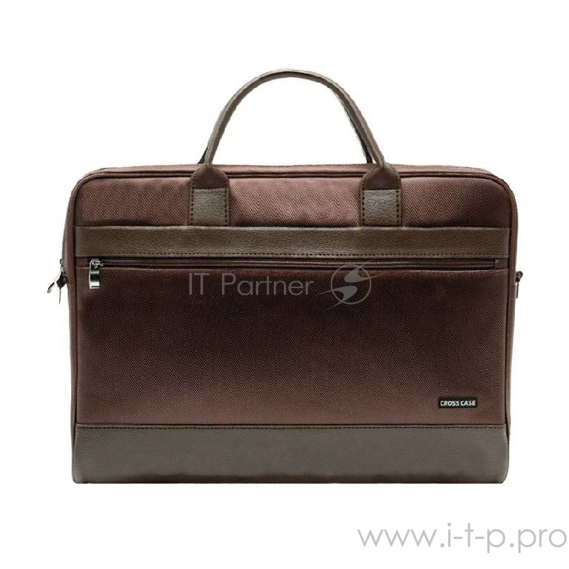 Сумка для ноутбука CROSS CASE CC17-014 чёрно-коричневая (17.3, нейлон, искусственная кожа)