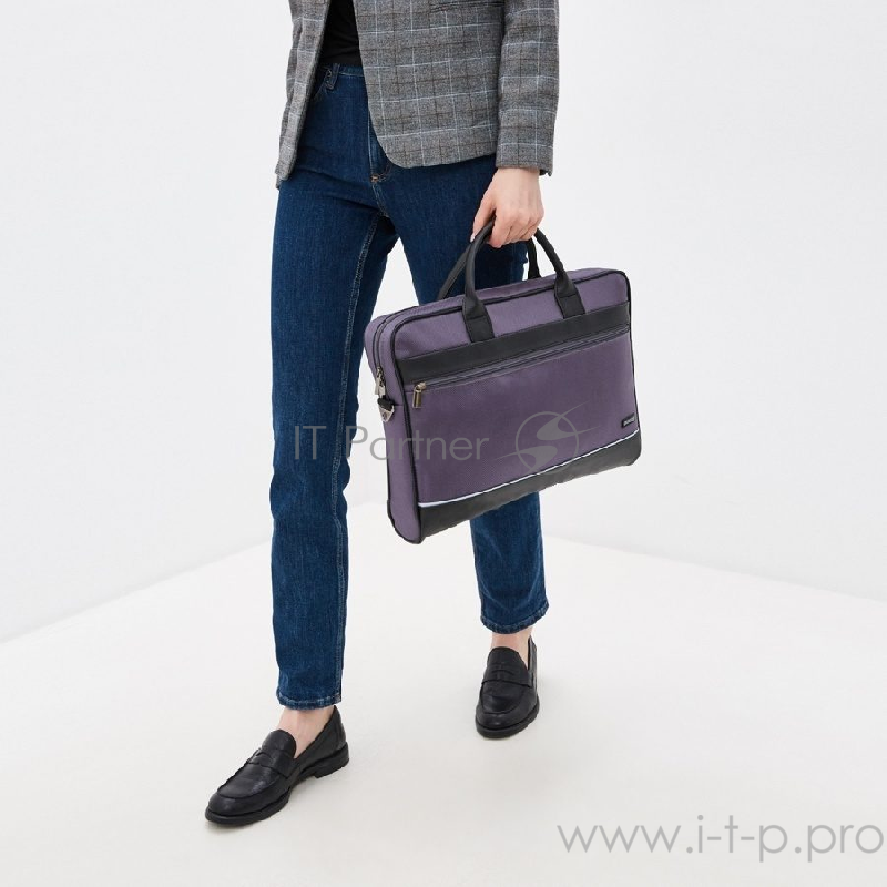 Сумка для ноутбука CROSS CASE CC17-014 чёрно-серая (17.3, нейлон, искусственная кожа)